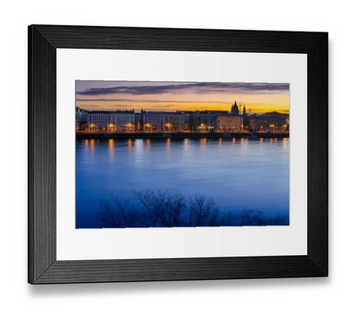 Framed Print : Danube river in the morning time, Budapest, Hungary Framed Print : Danube river in the morning time, Budapest, Hungary
