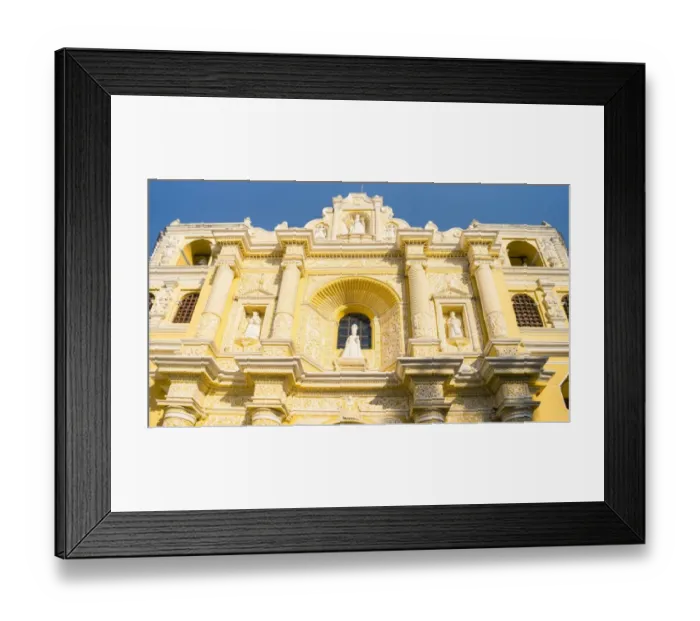 Framed Print : Low angle view of facade at Colonial church of Nuestra SeAnora de la Merced, Antigua, Guatemala Framed Print : Low angle view of facade at Colonial church of Nuestra SeAnora de la Merced, Antigua, Guatemala