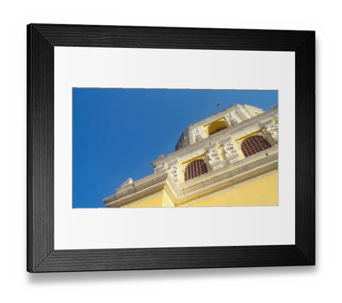 Framed Print : Low angle view at Colonial church of Nuestra SeAnora de la Merced, Antigua, Guatemala