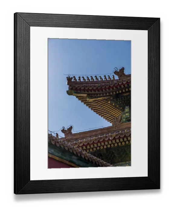 Framed Print : detail of roof of the hall of supreme harmony, forbidden city