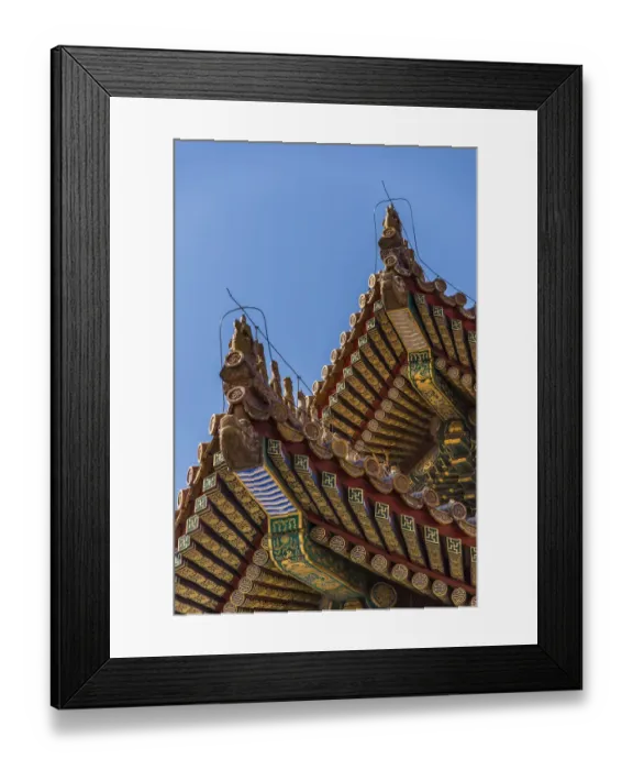 Framed Print : detail of roof of the hall of supreme harmony, forbidden city Framed Print : detail of roof of the hall of supreme harmony, forbidden city
