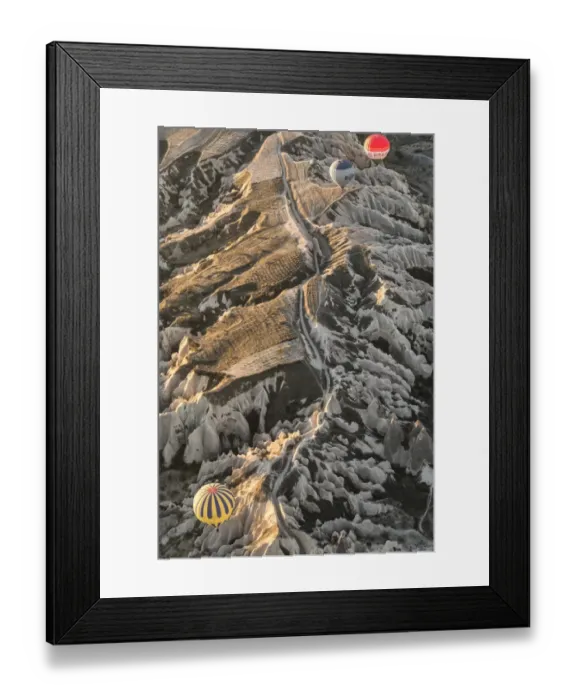 Framed Print : Morning flight above Goreme Valley in Cappadocia, Turkey Framed Print : Morning flight above Goreme Valley in Cappadocia, Turkey