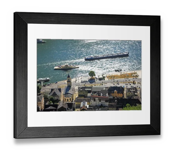 Framed Print : Germany, Rhineland-Palatinate (Rheinland-Pfalz), St. Goarshausen, Upper Middle Rhine Valley, UNESCO World Heritage Framed Print : Germany, Rhineland-Palatinate (Rheinland-Pfalz), St. Goarshausen, Upper Middle Rhine Valley, UNESCO World Heritage