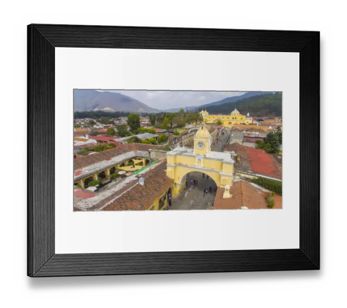 Framed Print : Arco de Santa Catalina (Santa Catalina Arch) in Antigua Guatemala, Elevated view Framed Print : Arco de Santa Catalina (Santa Catalina Arch) in Antigua Guatemala, Elevated view