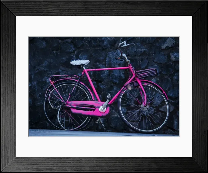 Framed Print : A Dutch Bicycle Parked on an Amsterdam Canal Bridge Framed Print : A Dutch Bicycle Parked on an Amsterdam Canal Bridge