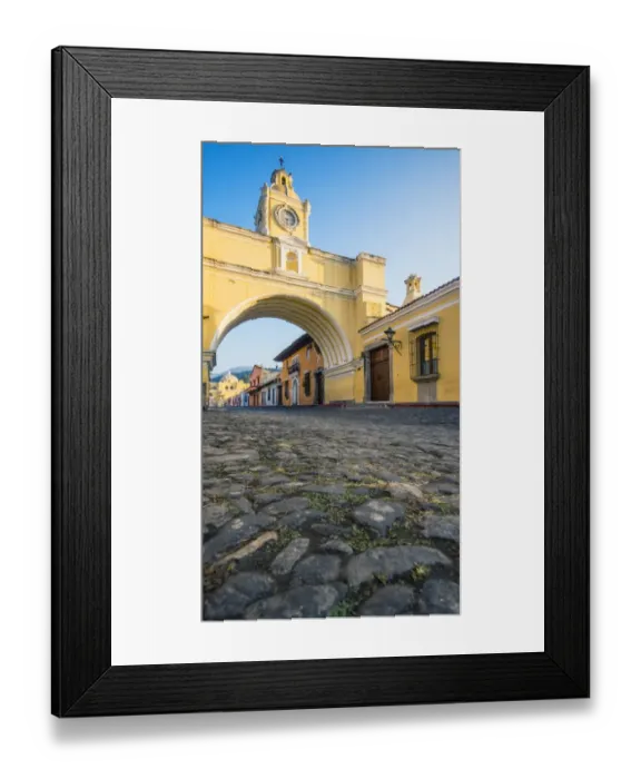 Framed Print : Cobblestone and Arco de Santa Catalina (Santa Catalina Arch) in Antigua Guatemala Framed Print : Cobblestone and Arco de Santa Catalina (Santa Catalina Arch) in Antigua Guatemala