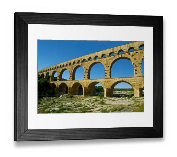 Framed Print : Pont Du Gard, Roman Bridge, Nimes, France Framed Print : Pont Du Gard, Roman Bridge, Nimes, France