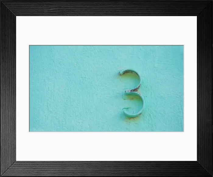 Framed Print : Number 3 on concrete wall Framed Print : Number 3 on concrete wall