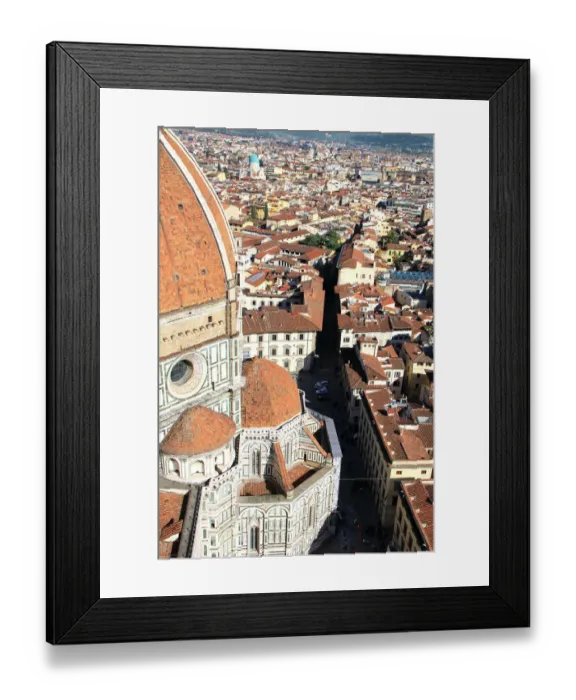 Framed Print : Florence Cathedral (Il Duomo di Firenze) & Florence Streets - Florence, Italy