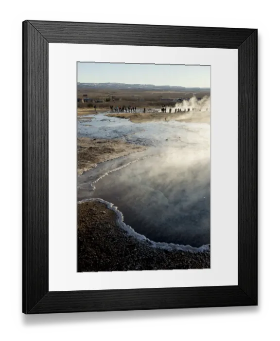 Framed Print : Group of people at Geysir of Southern region in Iceland Framed Print : Group of people at Geysir of Southern region in Iceland