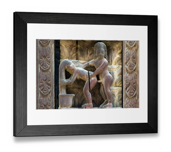 Framed Print : Erotic Wood Carvings, Pashupatinath Temple, Bhaktapur, Nepal Framed Print : Erotic Wood Carvings, Pashupatinath Temple, Bhaktapur, Nepal