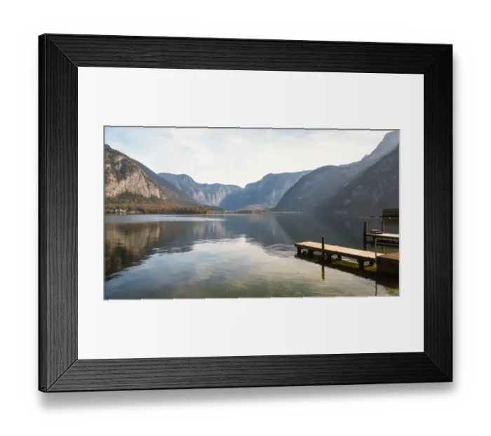 Framed Print : Hallstatt village in Alps at dusk, Austria Framed Print : Hallstatt village in Alps at dusk, Austria