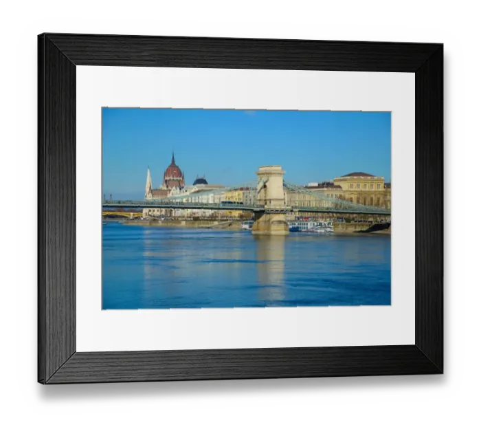 Framed Print : Panorama of Budapest, Hungary, with the Chain Bridge and the Parliament Framed Print : Panorama of Budapest, Hungary, with the Chain Bridge and the Parliament