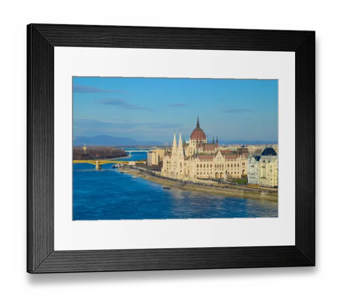 Framed Print : Panorama of Budapest, Hungary, with the Chain Bridge and the Parliament Framed Print : Panorama of Budapest, Hungary, with the Chain Bridge and the Parliament