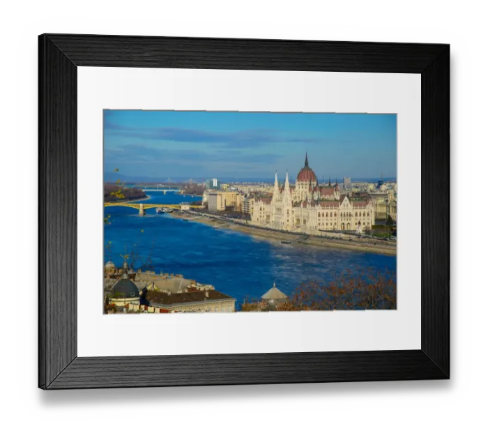 Framed Print : Panorama of Budapest, Hungary, with the Chain Bridge and the Parliament Framed Print : Panorama of Budapest, Hungary, with the Chain Bridge and the Parliament