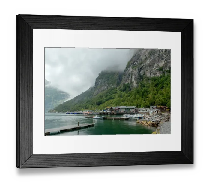 Framed Print : cruice ship and boats in Geirangerfjord Framed Print : cruice ship and boats in Geirangerfjord