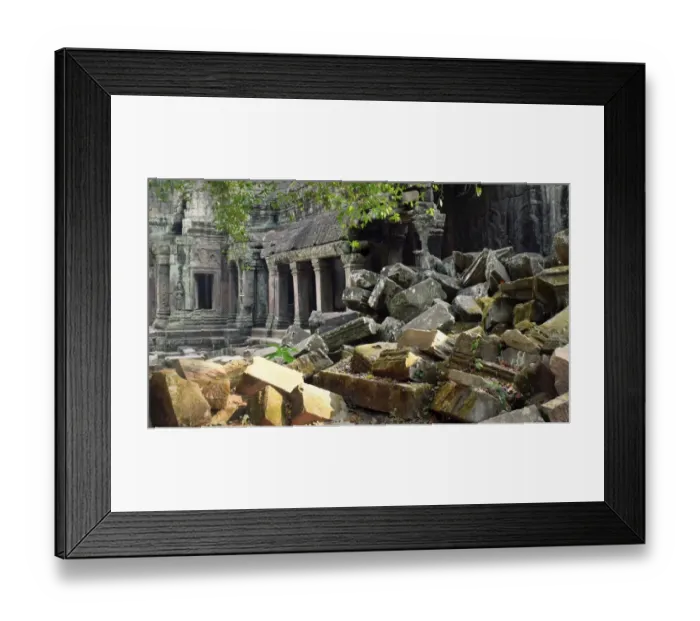 Framed Print : Mysterious ancient stone ruins - Ta Prohm, Cambodia