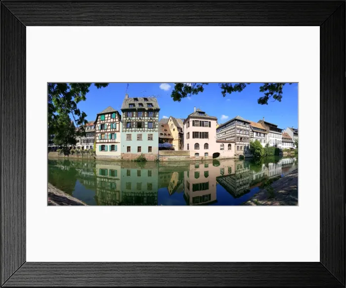 Framed Print : Half-timbered houses reflected in the Ill river, Strasbourg, France