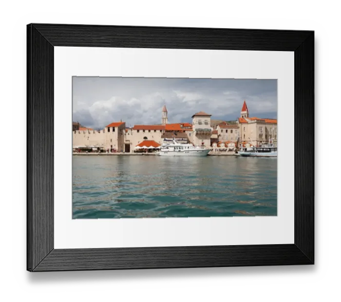 Framed Print : Trogir, Croatia. Historic center of old town, waterfront view