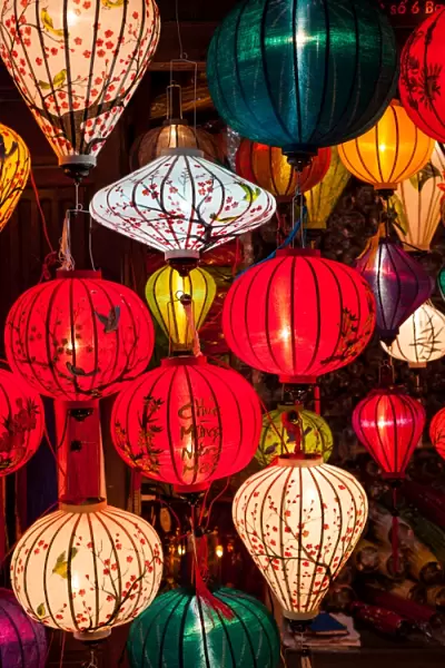 Close up on Lantern Shop in Hoi An, Vietnam