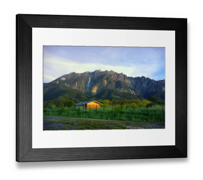 Framed Print : Mount Kinabalu from Kundasang village