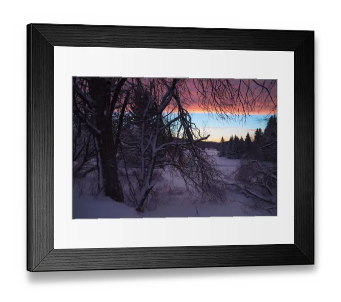 Framed Print : Idyllic winter scene, early morning, extremely low temperature Framed Print : Idyllic winter scene, early morning, extremely low temperature