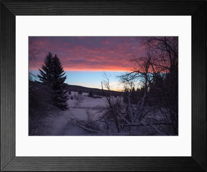 Framed Print : Idyllic winter scene, early morning, extremely low temperature