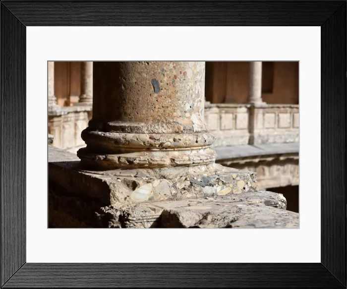 Framed Print : Close up Column of Ancient Temple in Spain