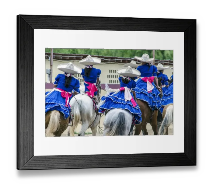 Framed Print : Escaramuzas Demonstrating Their Equestrian Skills Framed Print : Escaramuzas Demonstrating Their Equestrian Skills