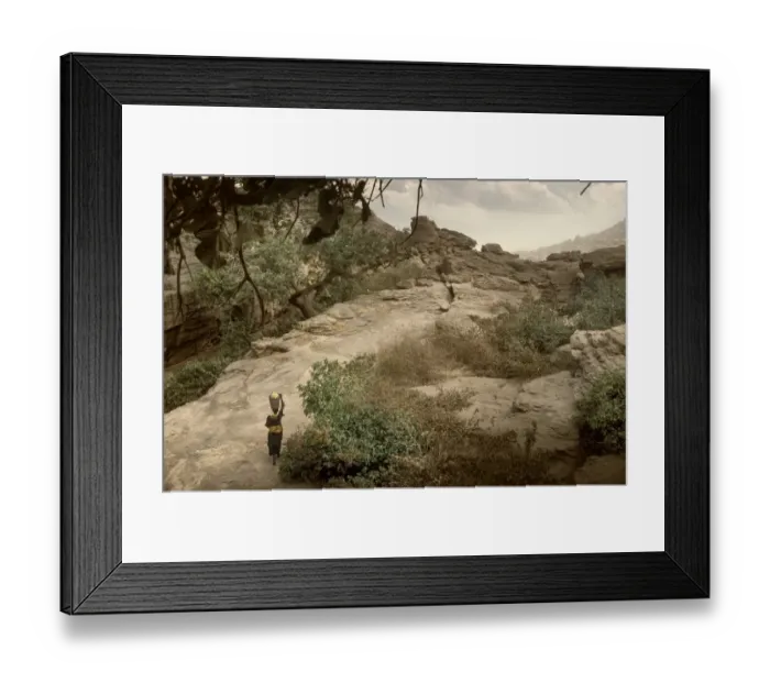 Framed Print : Dogon land, Tireli, Mali, Africa - daily trail to the water collected Framed Print : Dogon land, Tireli, Mali, Africa - daily trail to the water collected