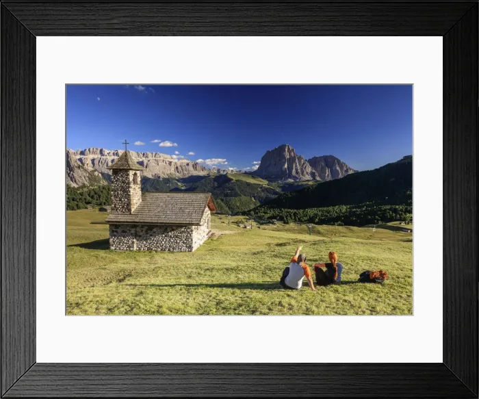 Framed Print : Tourists on Seceda mountain Framed Print : Tourists on Seceda mountain