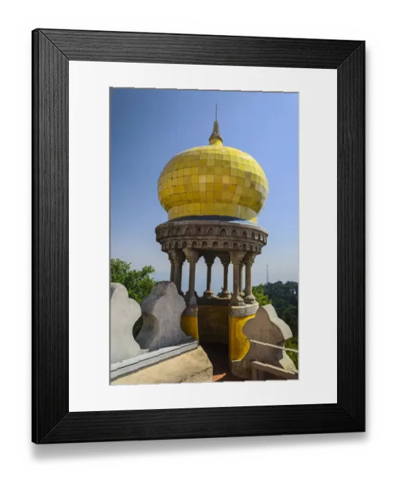 Framed Print : Yellow dome in the palace of the Pena in sintra portugal