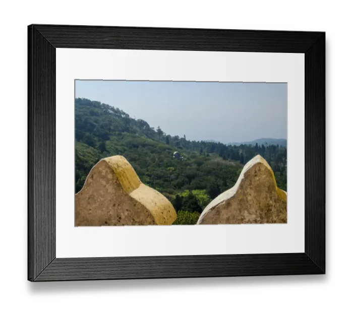 Framed Print : Detail of the wall of feather castle in sintra portugal Framed Print : Detail of the wall of feather castle in sintra portugal