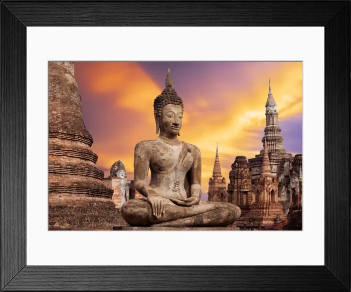 Framed Print : Ancient Buddha Statue at Sukhothai historical park Framed Print : Ancient Buddha Statue at Sukhothai historical park