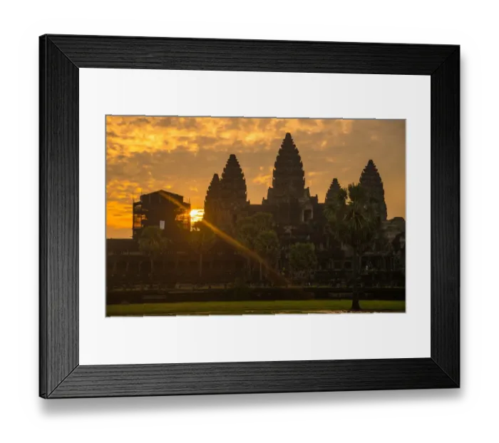 Framed Print : The silhouette of Angkor Wat before sunrise in Siem Reap province of Cambodia Framed Print : The silhouette of Angkor Wat before sunrise in Siem Reap province of Cambodia