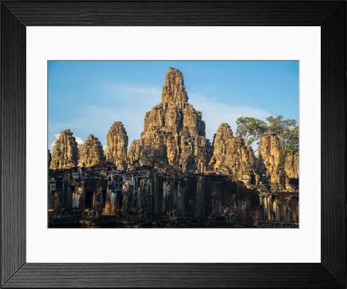 Framed Print : The Bayon temple at dawn when the sun shinning Framed Print : The Bayon temple at dawn when the sun shinning