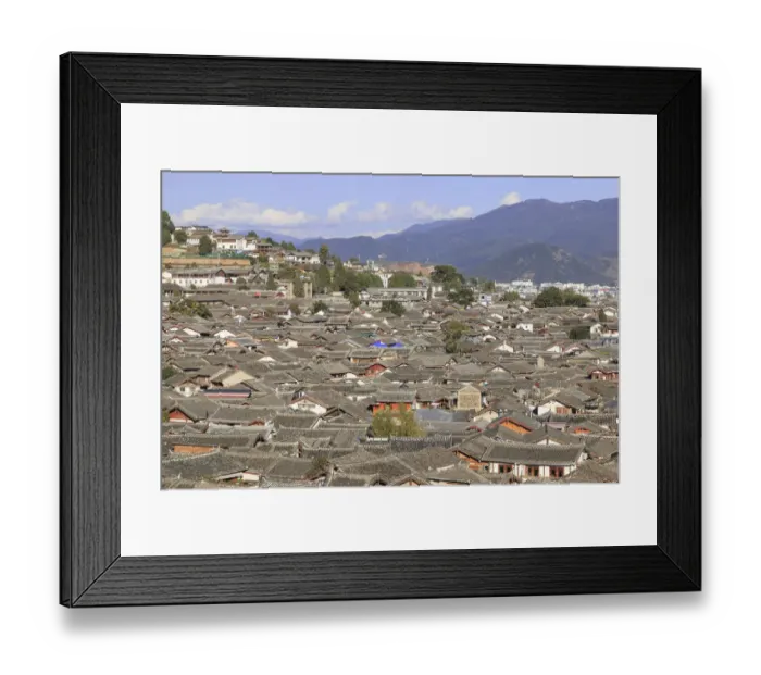 Framed Print : Aerial view of Lijiang Old Town in Yunnan, China Framed Print : Aerial view of Lijiang Old Town in Yunnan, China