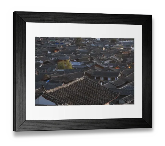 Framed Print : Aerial view of Lijiang Old Town in Yunnan, China