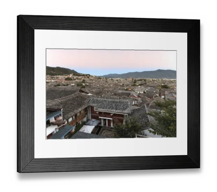 Framed Print : Aerial view of Lijiang Old Town in Yunnan, China Framed Print : Aerial view of Lijiang Old Town in Yunnan, China