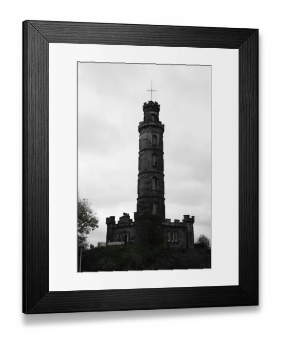 Framed Print : Nelson Monument in Black and White, Edinburgh, United Kingdom Framed Print : Nelson Monument in Black and White, Edinburgh, United Kingdom