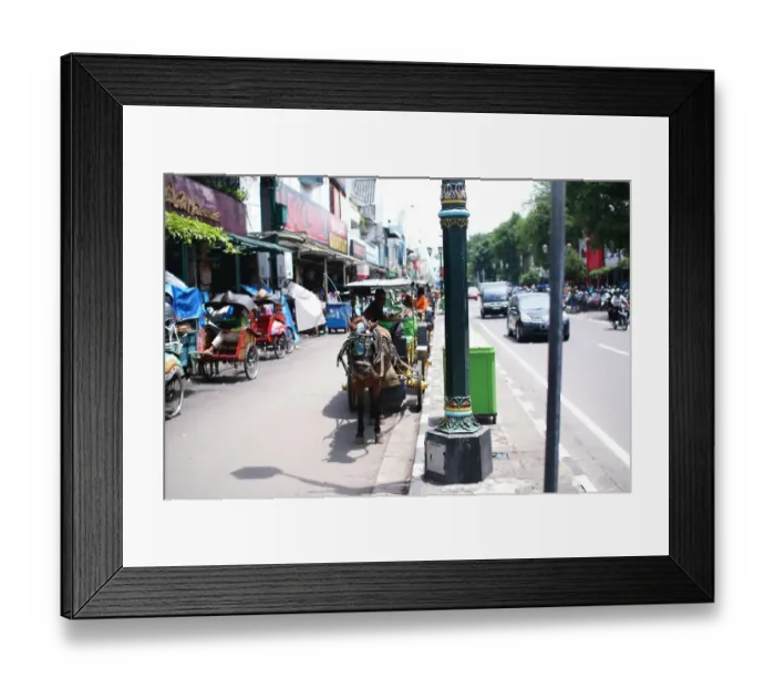 Framed Print : Horse cart on the street at Yogjakarta Framed Print : Horse cart on the street at Yogjakarta