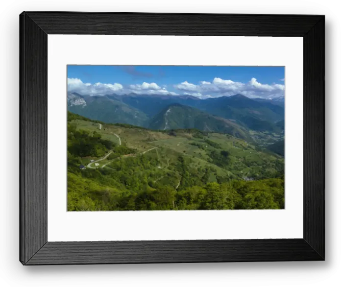 Framed Print : View from the col d Aspin, national park of Pyrenees, Hautes Pyrenees, France Framed Print : View from the col d Aspin, national park of Pyrenees, Hautes Pyrenees, France