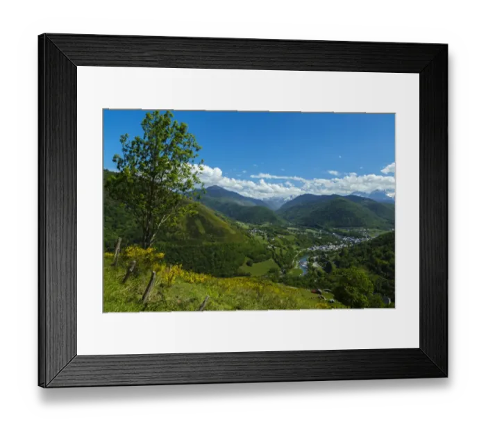 Framed Print : Panorama from the road to col d Aspin, national park of Pyrenees, Hautes Pyrenees, France Framed Print : Panorama from the road to col d Aspin, national park of Pyrenees, Hautes Pyrenees, France