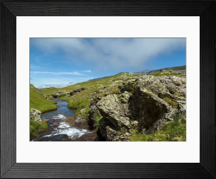 Framed Print : The Cot River, Cirque de Troumouse, Hautes Pyrenees, Midi Pyrenees, France