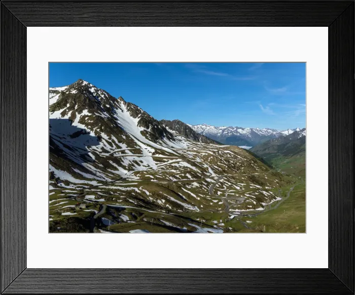 Framed Print : The Valley Of Bareges, Road to The Pic Du Midi and Col Du Tourmalet, Hautes Pyrenees, France