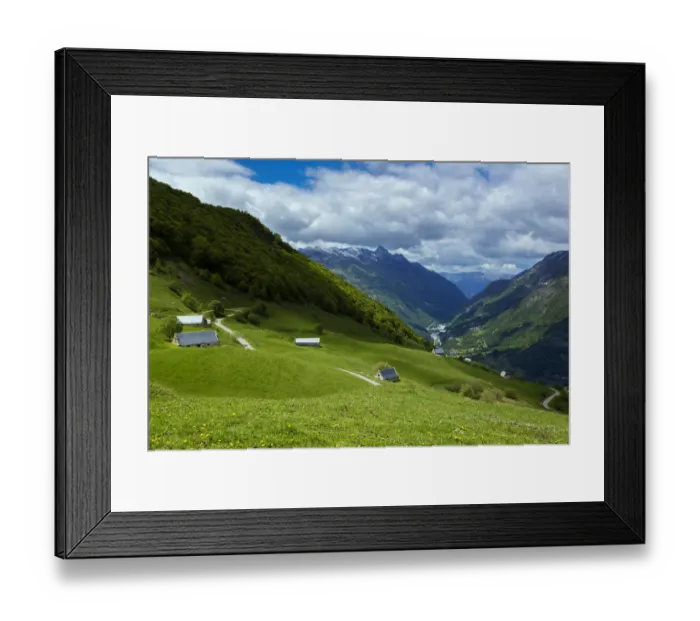 Framed Print : Lyses valley, national park of Pyrenees, Hautes Pyrenees, France
