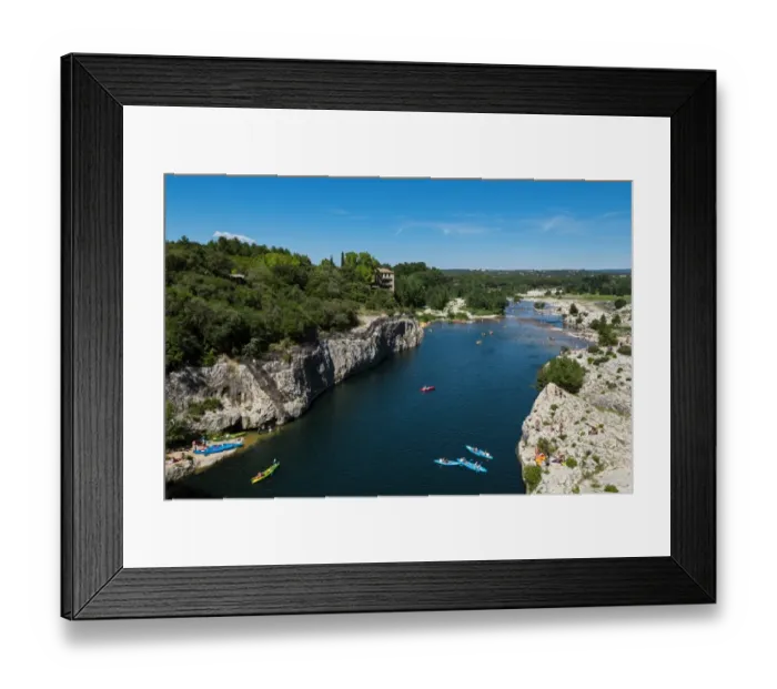 Framed Print : The Gardon River at the Pont du Gard place, Gard, France Framed Print : The Gardon River at the Pont du Gard place, Gard, France