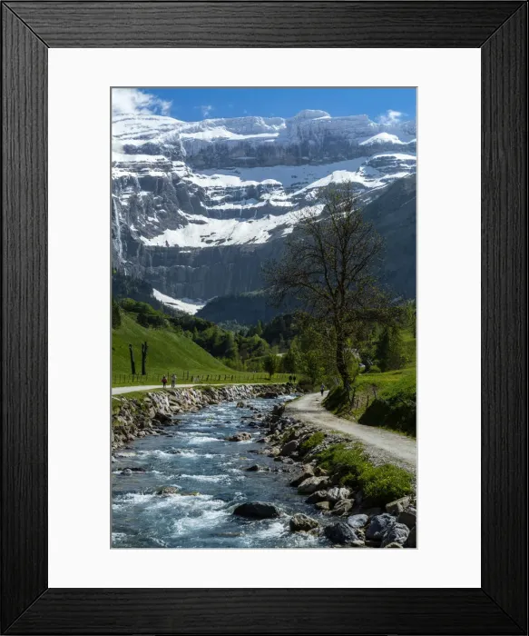 Framed Print : The Cirque Of Gavarnie, the Gave river, Hautes Pyrenees, France Framed Print : The Cirque Of Gavarnie, the Gave river, Hautes Pyrenees, France