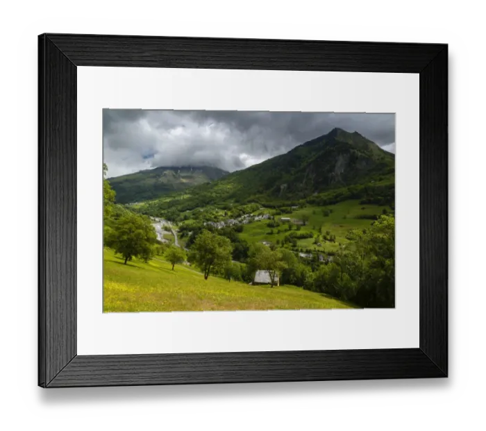 Framed Print : The valley from les Hauts d Estere, Hautes Pyrenees, France Framed Print : The valley from les Hauts d Estere, Hautes Pyrenees, France