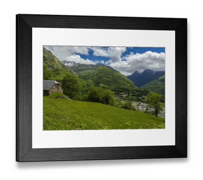 Framed Print : The valley from les Hauts d Estere, Hautes Pyrenees, France Framed Print : The valley from les Hauts d Estere, Hautes Pyrenees, France